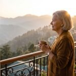 Person standing in golden morning sunlight outdoors to reset circadian rhythm.